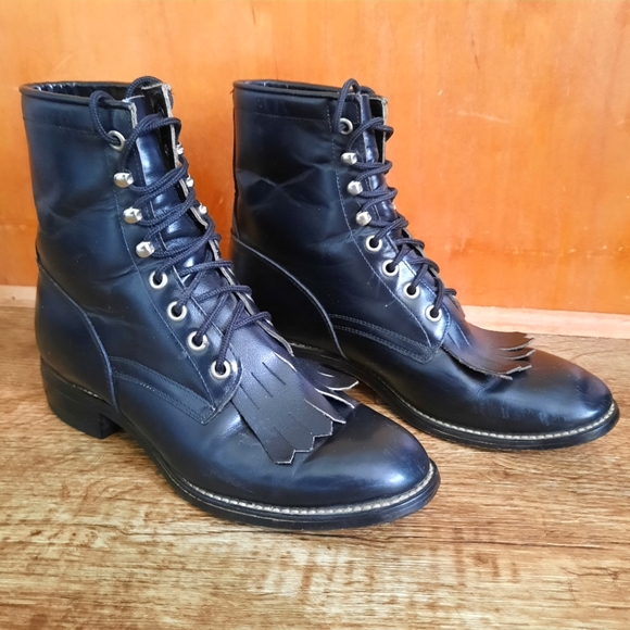 Justin Boots Shoes Justin 56 Girls Kiltie Roper Horse Riding Boots